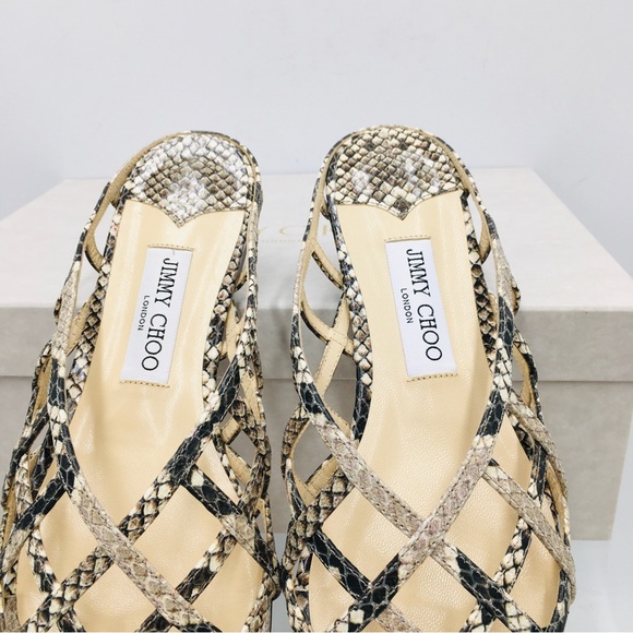 Jimmy Choo- SAI FLAT- Natural Snake Printed Leather - Picture 9 of 15